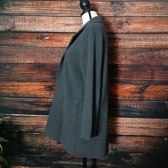 Quince Jacket M Organic Cotton Knit Blazer Open Front Gray - Picture 6 of 9